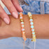 Pfirsich | Gold | Meerjungfrau Glas Makramee Perlen Armband